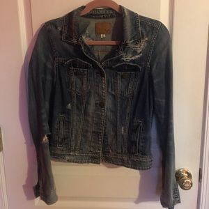 American Eagle distressed denim jacket